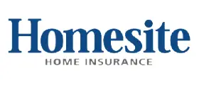Logo of Homesite Home Insurance featuring the word "Homesite" in blue and "HOME INSURANCE" in smaller text below.