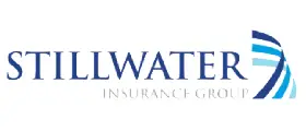 Logo of Stillwater Insurance Group, featuring the company name in blue with stylized wave graphics to the right.