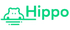 Logo of Hippo, featuring a minimalist green hippo silhouette with the word "Hippo" in bold, green letters beside it.